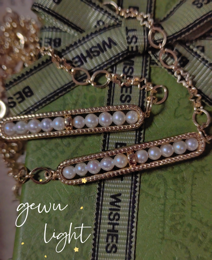 gewu原创豆荚baby珍珠手链天然淡水珍珠镀14k金配件复古手链