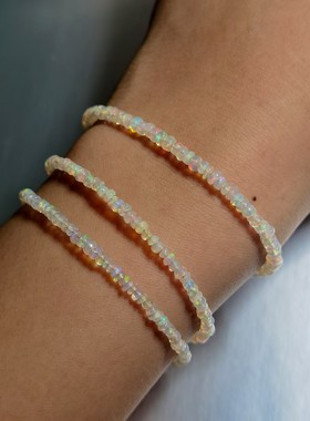 天然欧泊手链定制长度