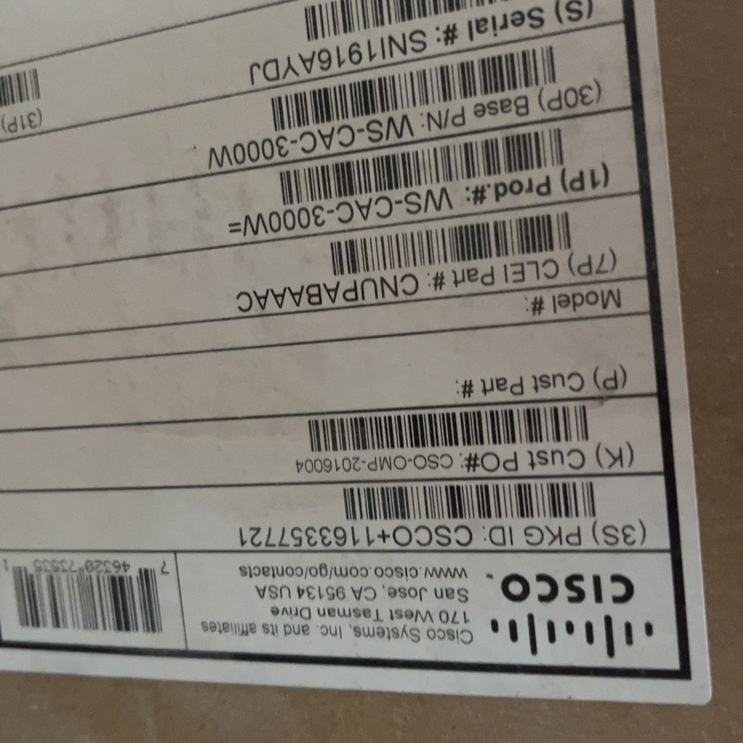 Cisco思科6500系列电源WS-CAC-3000W