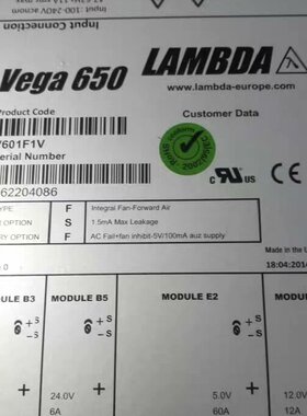 TDK-Lambda Vega650 V601F1V拆机电源