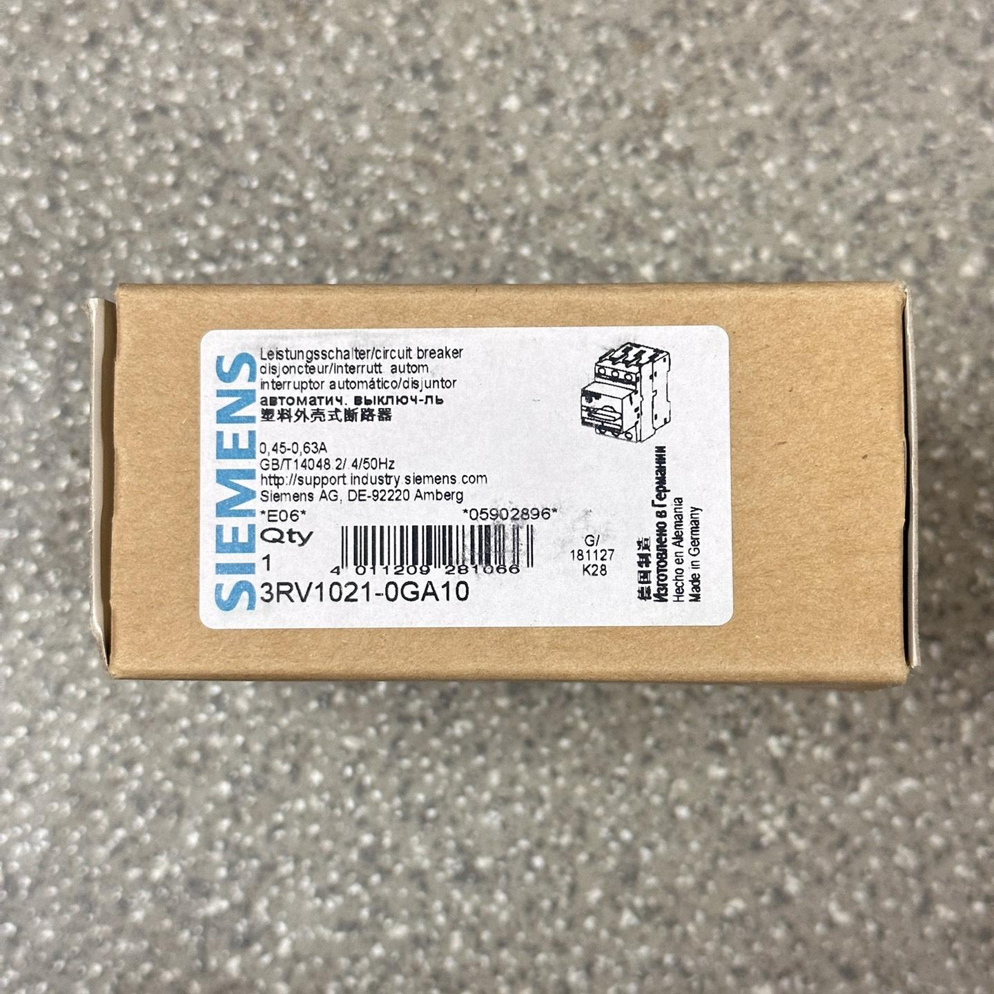 3RV1021-0GA10西门子断路器