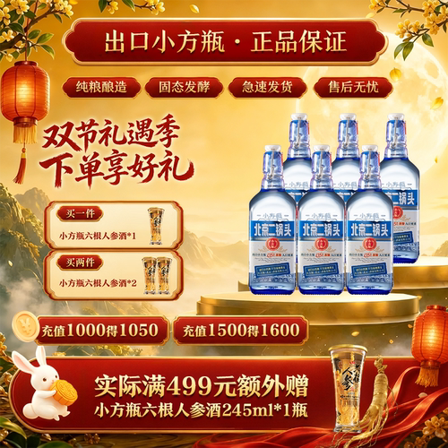 金奖品质小方瓶新派二锅头标杆