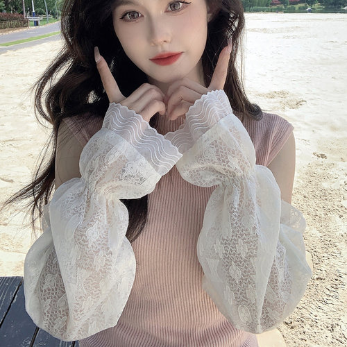 炫媂女生夏天蕾丝防晒袖套