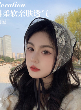 系带春夏季法式女百搭丝巾