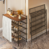 小窄出租房用简易带防尘帘 柜收纳免安装 折叠鞋 架子家用门口多层鞋