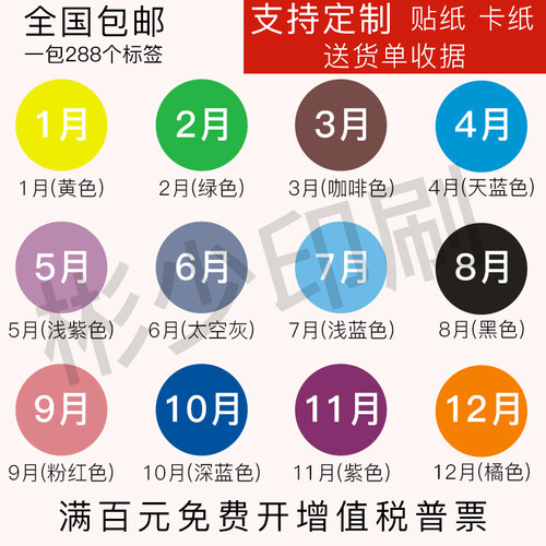 数字圆形标签贴不干胶
