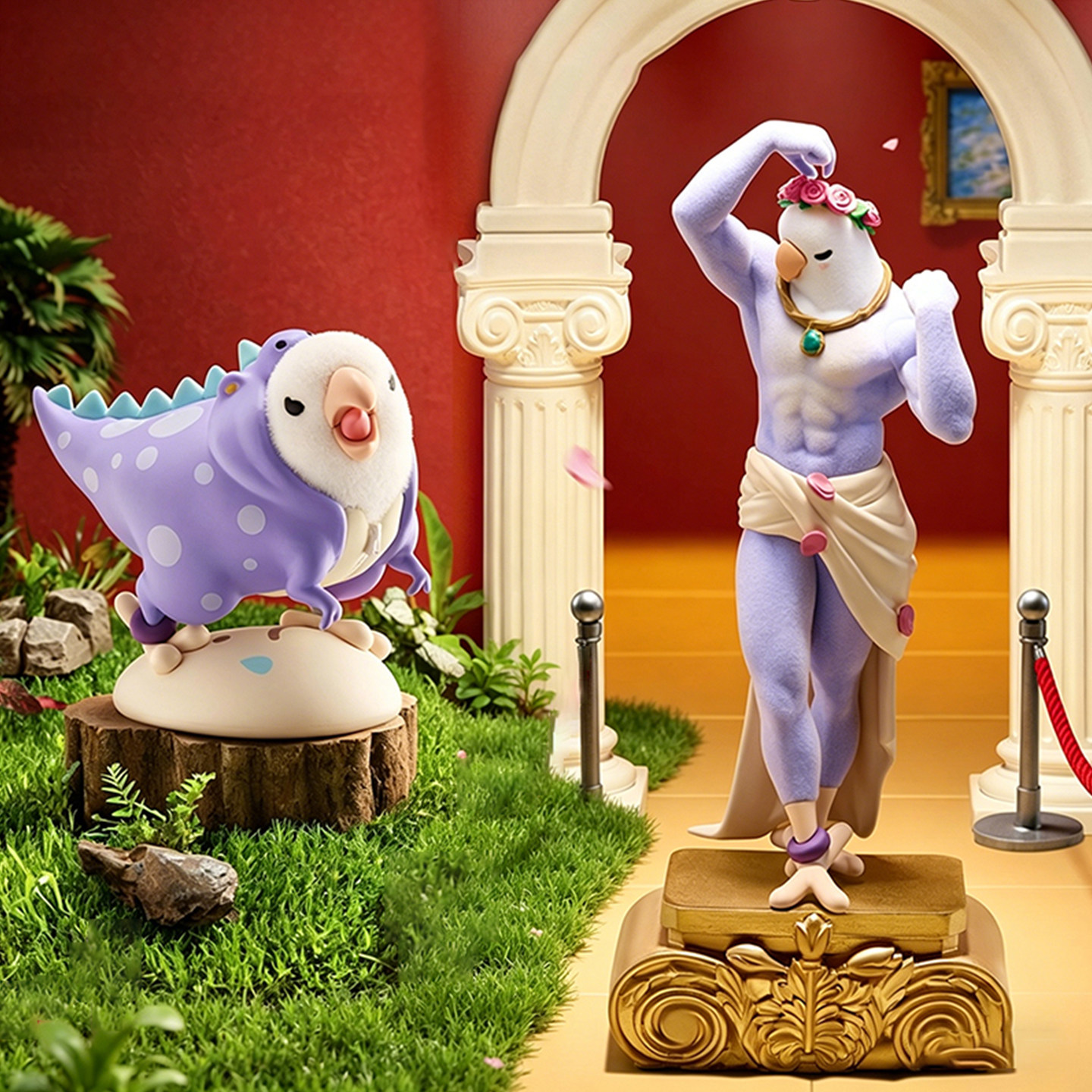 文明小鸟芋圆鸟语花香盲盒公仔图片
