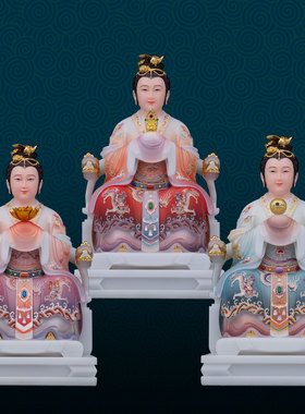石材客厅泰山奶奶碧霞元君神像
