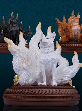 树脂中式客厅九尾狐狸真身神像