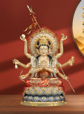 斗姆元君神像摆件铜鎏金供奉摆件