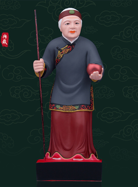 手工彩绘树脂中式客厅孟婆神像