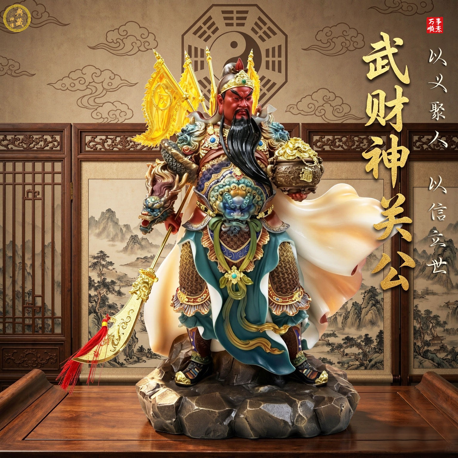 关二爷汉白玉关公武财神关公神像