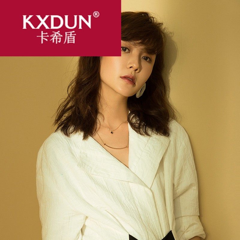 KXDUN日韩笑脸项链 女表情锁骨链短款微笑吊坠镀18K玫瑰金yyd0719