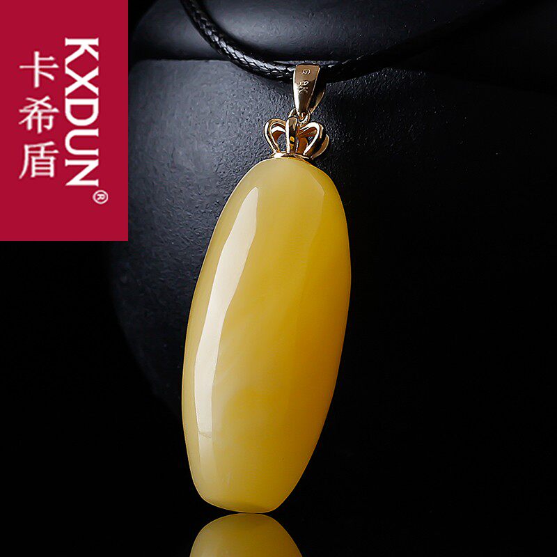 KXDUN天然蜜蜡琥珀原石鸡油黄桶珠吊坠挂件男士女款项链gs0827