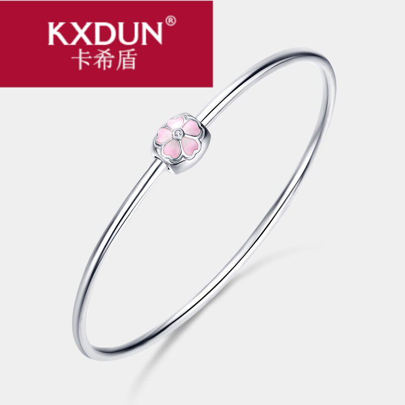 KXDUN/卡希盾日韩S925纯银樱花手镯女 送女朋友闺蜜表LYY0321