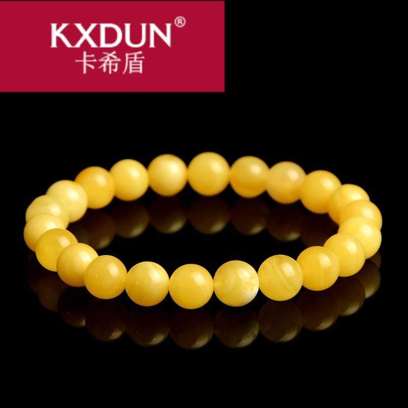 KXDUN/卡希盾蜜蜡手串女款老蜜蜡原石鸡油黄琥珀男女手串jy0506