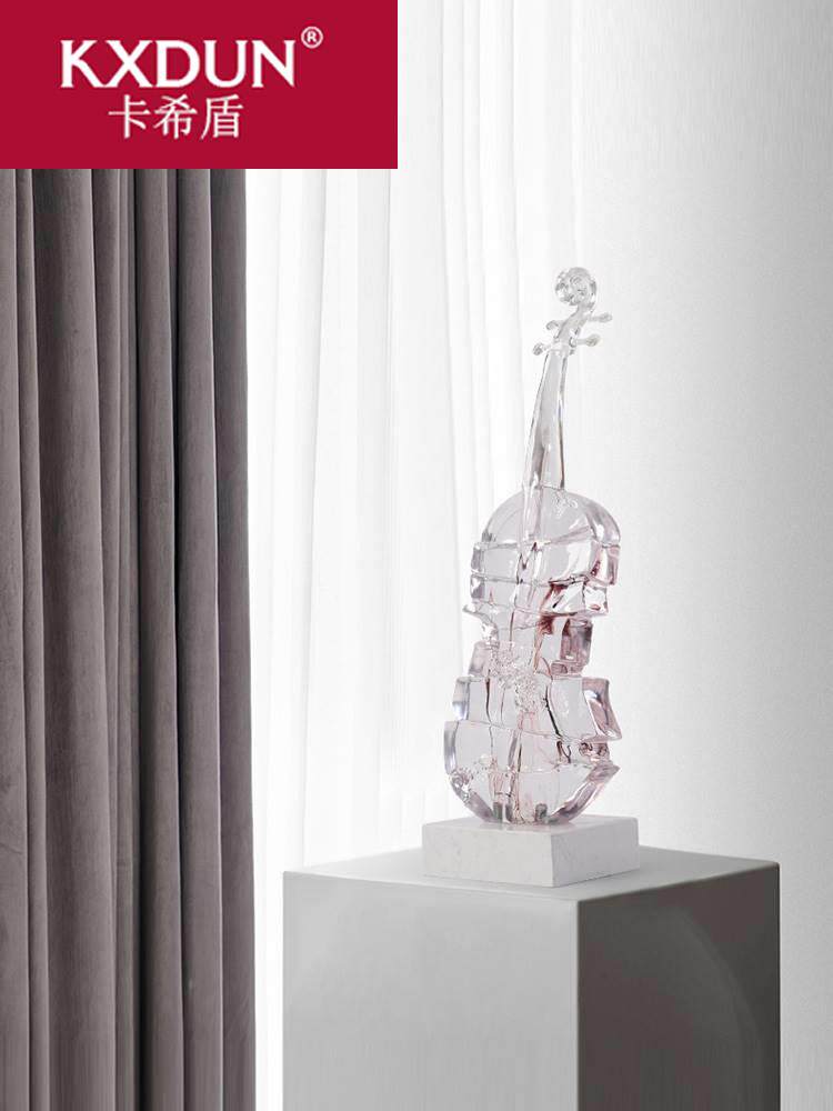 简约小提琴雕塑摆件落地艺术品酒店会所音乐餐吧样板房现代装饰品