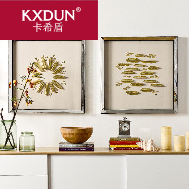 KXDUN/卡希盾客厅餐厅墙面装饰壁饰金致手工软陶金箔立体墙jy0422