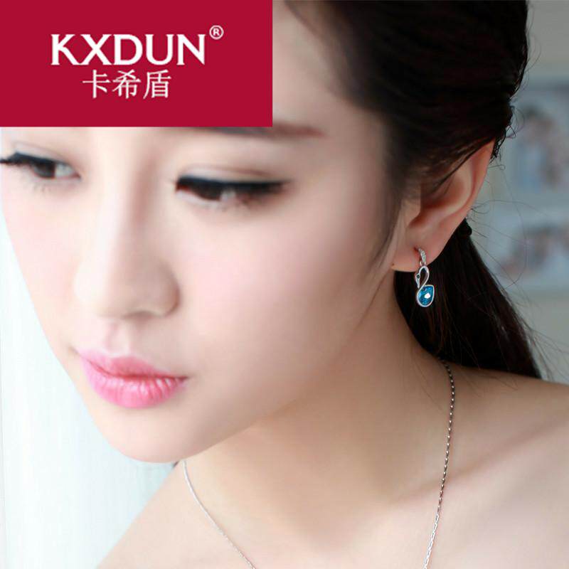 KXDUN/卡希盾银水晶耳饰耳钉奢华洛世奇天鹅耳环高级感耳环LY0810