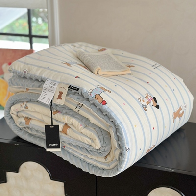 全棉韩式豆豆被春秋被冬被可机洗