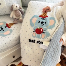 韩系卡通ins纯棉豆豆被四季春秋冬被芯可机洗双人一体被