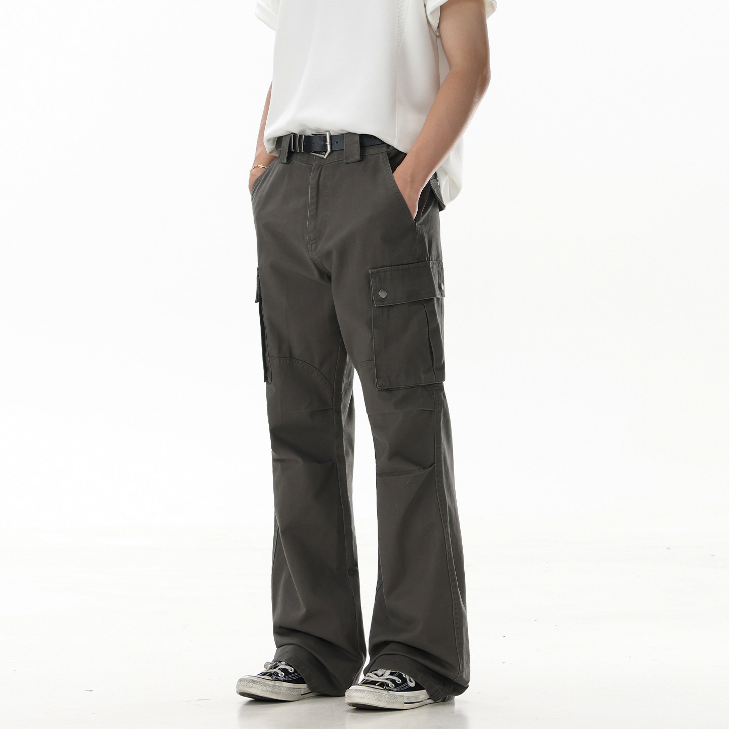 GBXM重磅水洗复古立体多口袋通勤微喇叭裤子工装休闲裤cleanfit,男装,休闲裤,淘宝优惠券,粉丝福利购,淘宝优惠卷