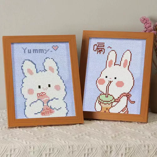 Мультяшный кролик ручной работы, детская подвеска, новая коллекция, с вышивкой