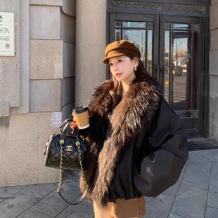貉子毛领可拆卸鹅绒服腰带网红爆款 新款 002 冬日暖阳