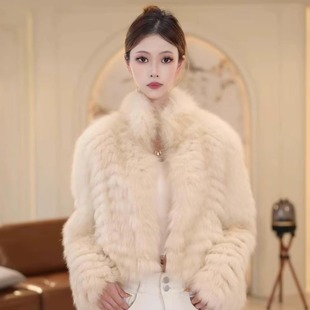百搭显瘦网红爆款 立领年轻时尚 女 狐狸毛皮草外套女短款 2025新款