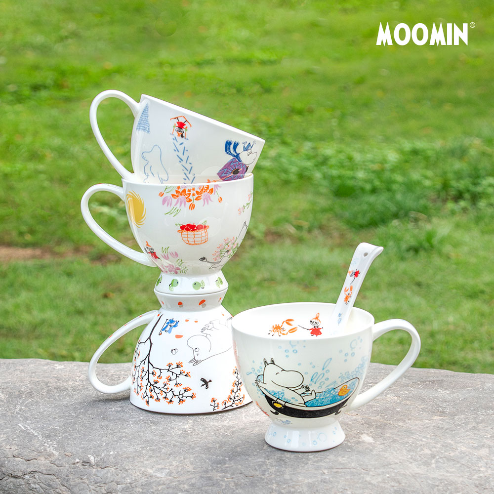 姆明骨瓷可爱早餐杯，大容量水杯