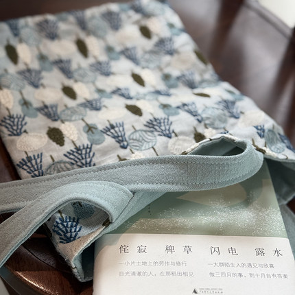 枫外手作 仙人掌小拎袋刺绣书本手提袋单肩包精致女生文艺小拎袋