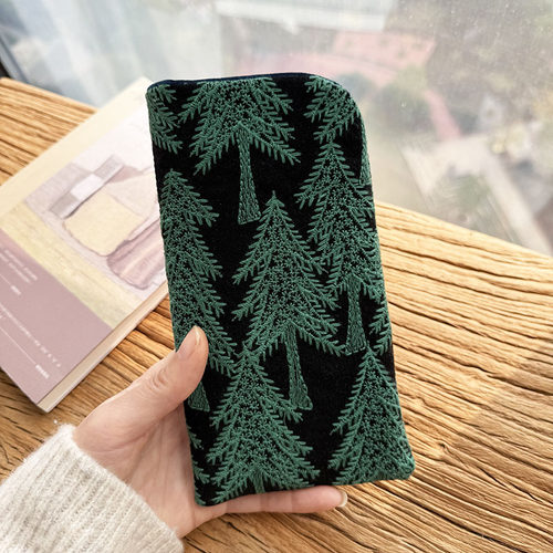 枫外原创小拎包棉麻刺绣海葵款