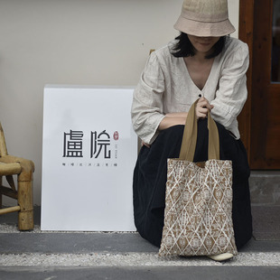 枫外原创手工自制皆川明风格 托特包 之交响乐帆布包单肩包