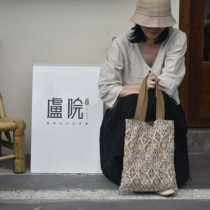 枫外原创手工自制皆川明风格之交响乐帆布包单肩包 托特包