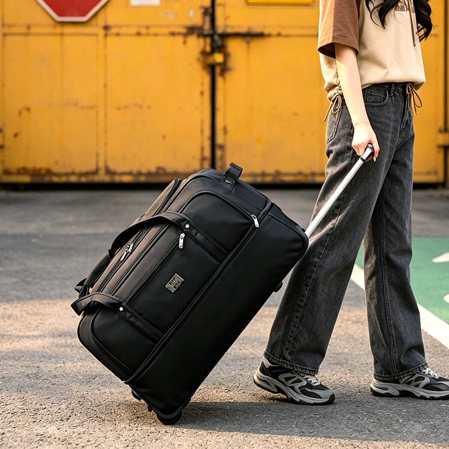 牛津布拉杆包大容量旅行包出差登机包托运包带轮子学生住校行李包