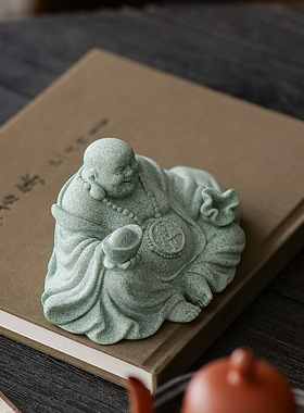 新中式青砂石弥勒佛茶宠