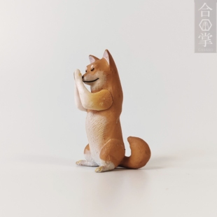 现货正版散货 YELL 扭蛋 合掌祈福动物 1拜 柴犬 狗 摆件