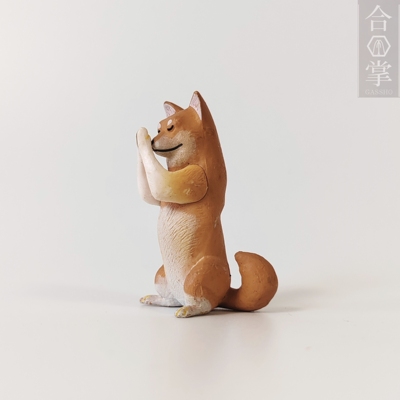 现货正版散货 YELL 扭蛋 合掌祈福动物 1拜 柴犬 狗 摆件