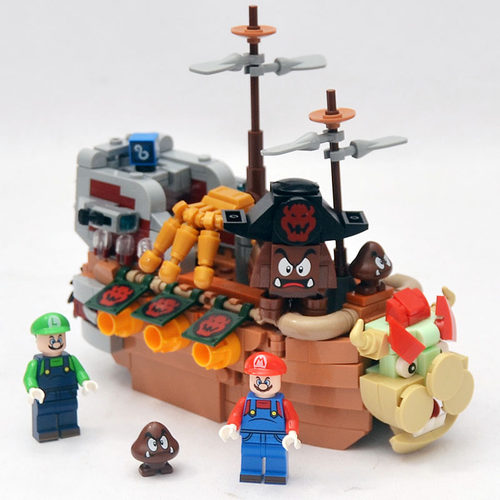 超级玛丽酷霸王的飞行战舰马里奥飞船积木拼装玩具男孩生日礼物