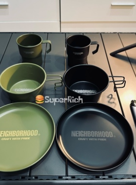 包邮Nbhd户外露营野营野炊餐具黑化风挂杯雪拉碗餐盘便携轻量化酷