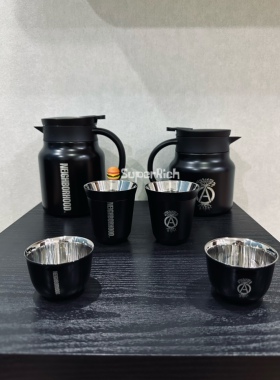 包邮nbhd户外露营黑化风水壶保温瓶泡茶壶便携316不锈钢哑光厚实