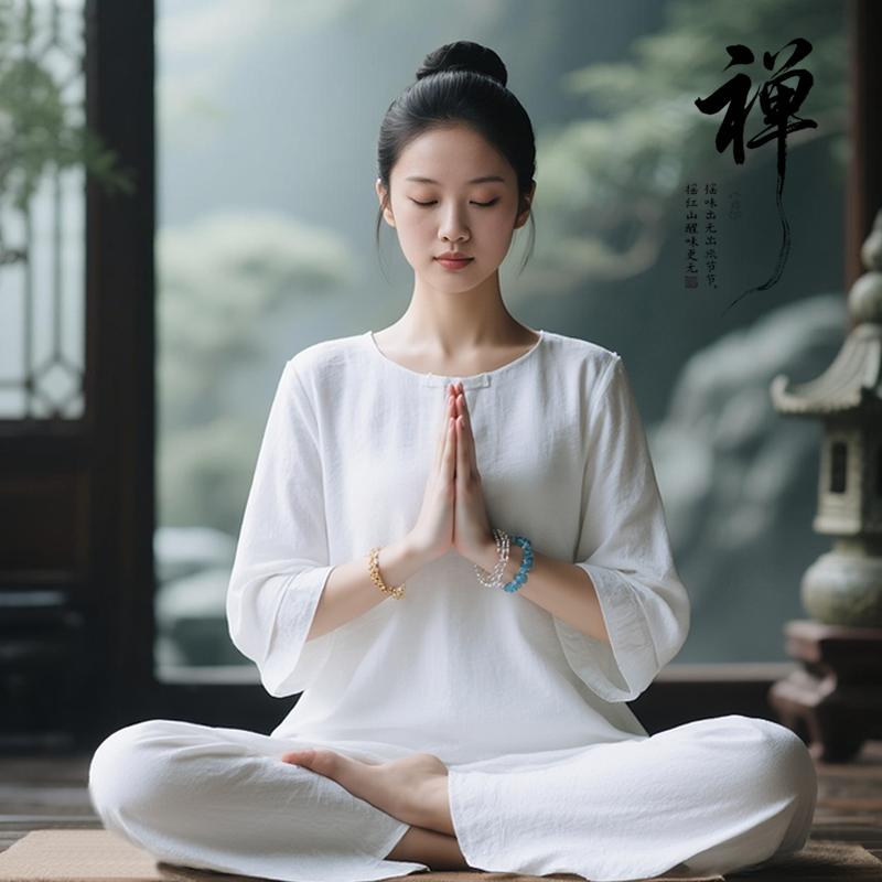 高级感禅修服素衣中国风禅意女装