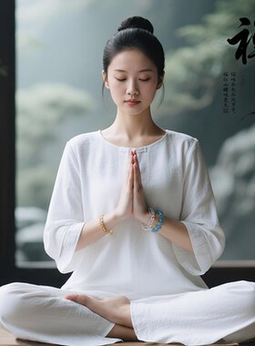 高级感禅修服素衣中国风禅意女装