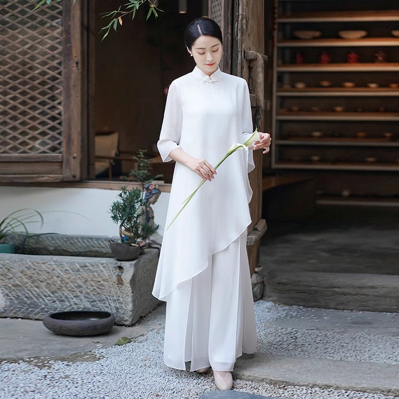 禅意风仙气禅服颂钵疗愈师衣服