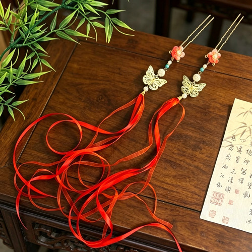 【小金蝶】古风汉服复古压鬓掩鬓发簪发钗木簪宋制发梳百搭流苏