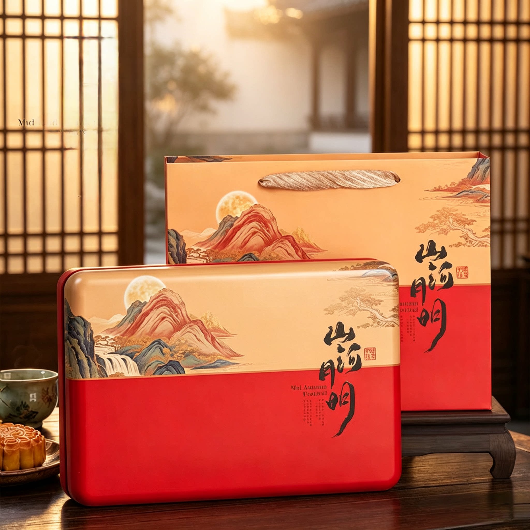新款月饼包装盒铁盒4粒6粒