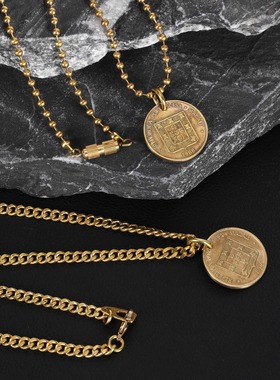 澳门一毫硬币吊坠项链男女礼物