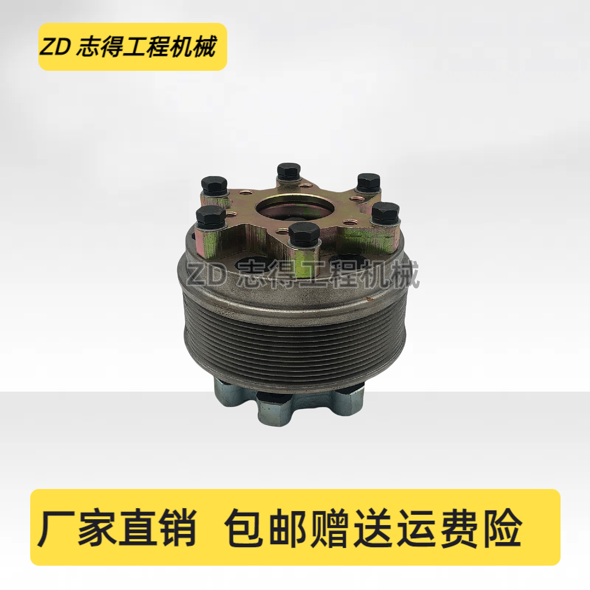 挖机配件卡特E320C 三菱S6K发动机风扇皮带轮总成标准皮带轮支架