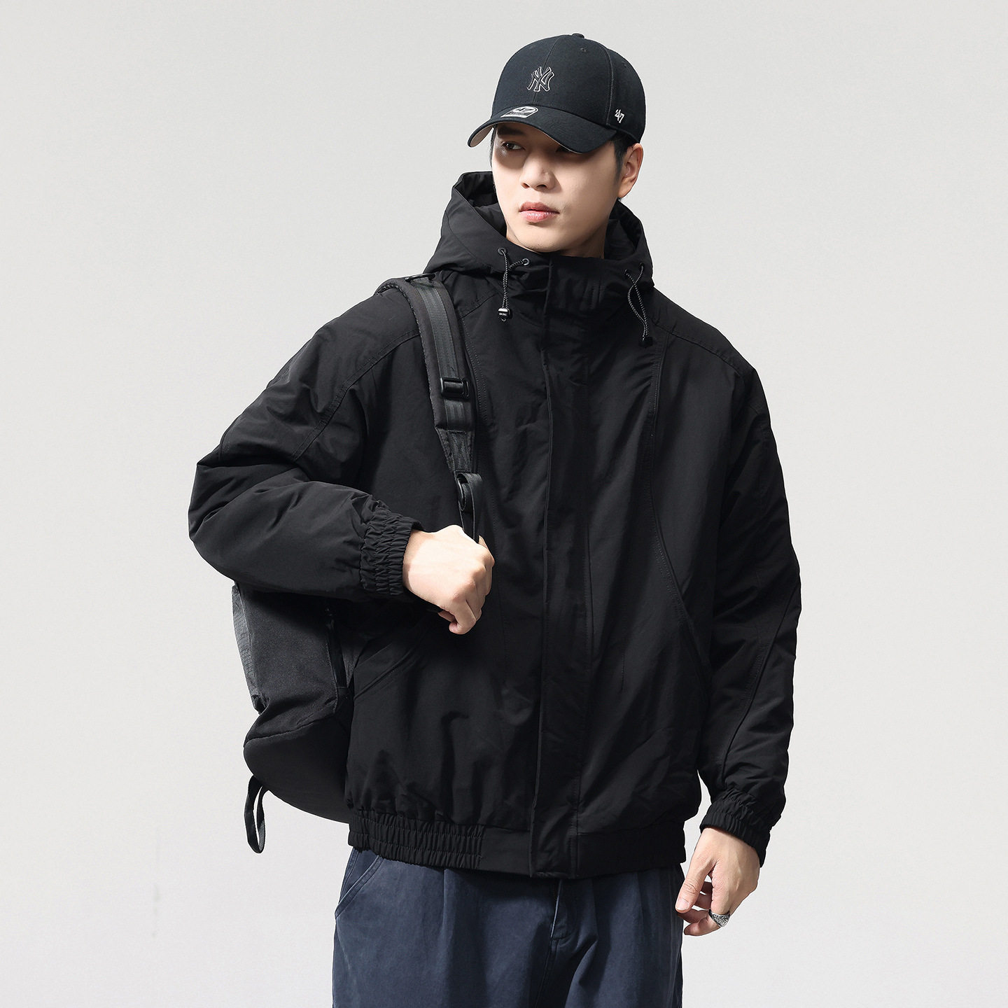 2025秋冬连帽工装棉服男