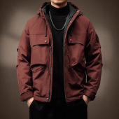 冬季 冲锋衣外套男士 加棉加厚防风夹克休闲棉服男 户外工装 高端美式